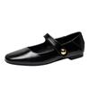 Traubenmutter, der gleiche Stil, Ein-Wort-Schnalle mit flachem Mund, quadratische Zehenpartie, flache Sohle, einzelne Schuhe, Damenschuhe, Frühling, flacher Mund, beladene Schuhe