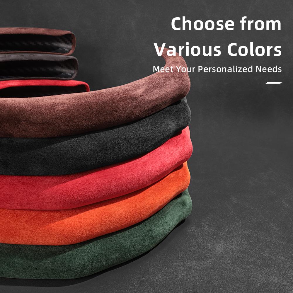 Suitable for Volkswagen Premium Suede Snap-On Steering Wheel Covers, Non-Slip and Durable, Available for D-Shaped Steering Wheels, Compatible