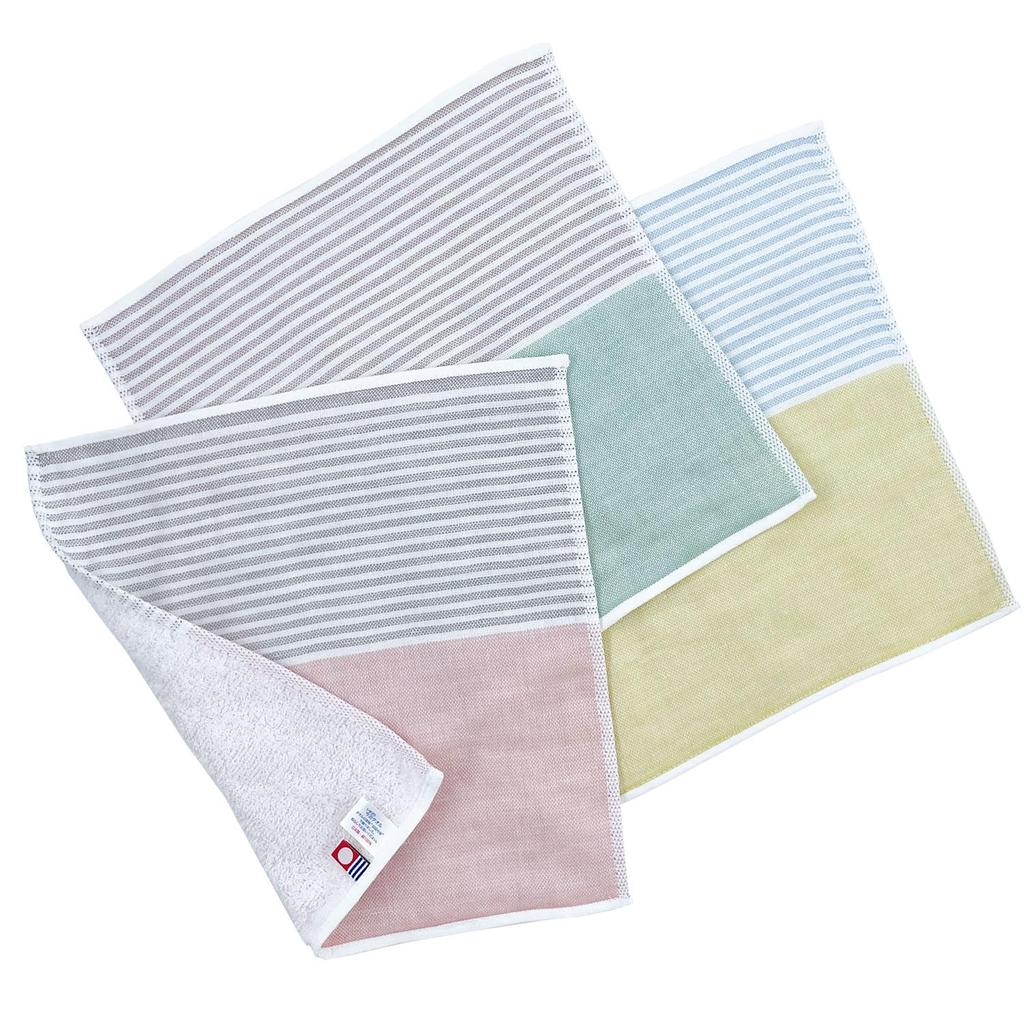 Towel Certified Gauze Pile Hand 3 Color Set Froneige Handkerchief Made Japan Cotton 100 2525cm Compact Yellow Pink Green