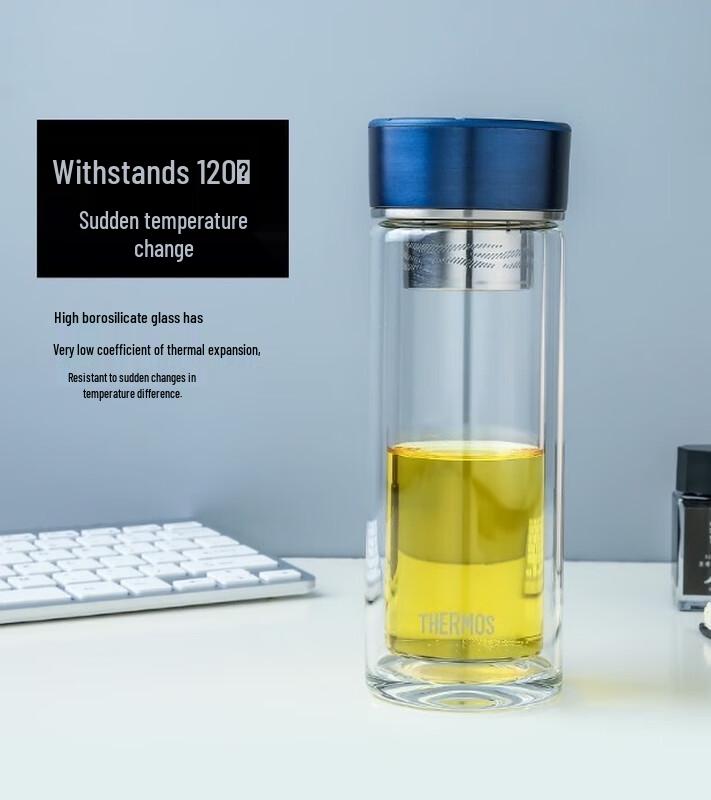 THERMOS Double-Layer High Borosilicate Glass Portable Cup