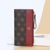 Four-leaf clover women's wallet, fashionable and large-capacity long multi-card buckle retro-printed high-end clutch bag.