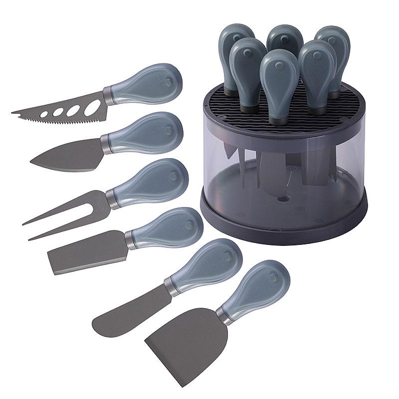 6-Piece Stainless Steel Cheese Knife Set: Includes Knife Block, Cutlery, Fork, and Butter Knife