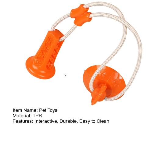 Dog Teething Toy with Treat Dispenser Suction Cup TPR Chew Ball Interactive Boredom Relief Dental Health Self-Play Pet Toy for Anxiety Energy Burn
