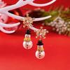 New Creative Exquisite Christmas Rhinestone Snowflake Pearl Hat Snowman Stud Earrings For Women Girl Christmas Festive Jewelry