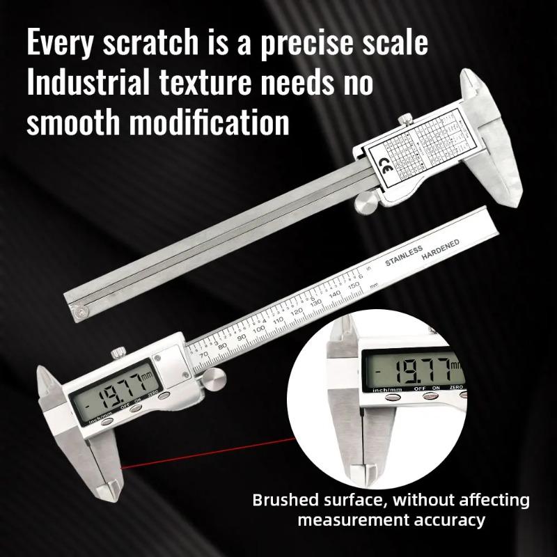 6 Zoll 150mm Digital-Messschieber Edelstahl-Mikrometer Messwerkzeug Tiefenlineal