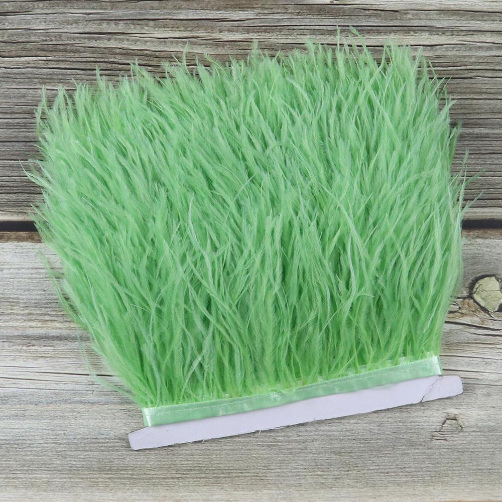 10 Meters Fluffy Colored Ostrich Feather Trim Ribbon 8-10Cm Natural Plumes Sewing Trimmings For Dress Clothing Decoration Crafts