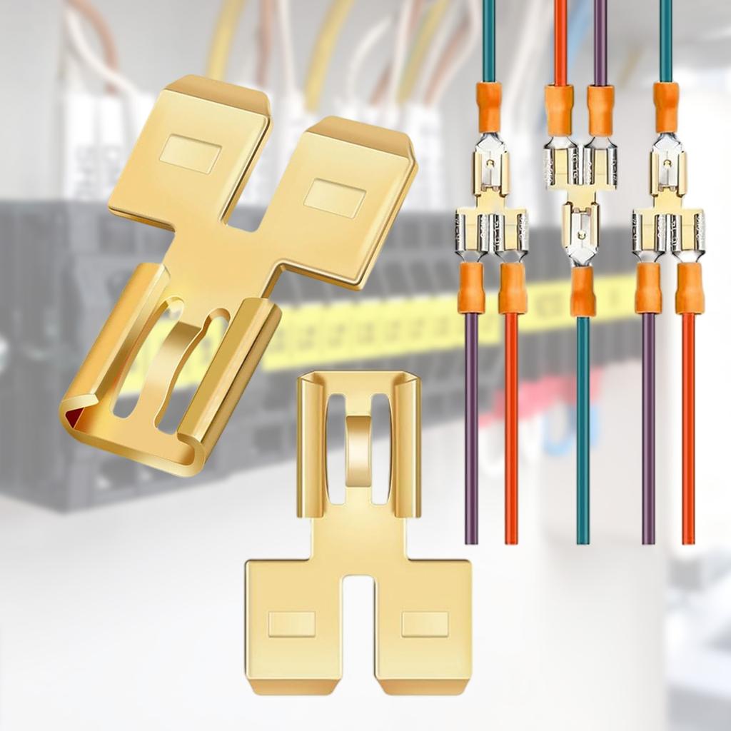 8 pezzi terminali a forcella per cavi elettrici a sgancio rapido, adattatori per cavi, connettori a forcella non isolati