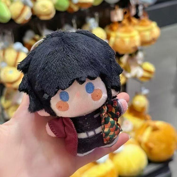 10cm Demon Slayer Tomioka Giyuu Plush Toys Figure Toys Cartoon Game Anime Cosplay Toy Body Squeaking Plush Pendants
