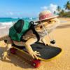 Lustiges Haustier-Skateboard-Spielzeug-Set Interaktive Eidechsen-Ingenieurhut Papageien-Skateboard Haustiergeschenke