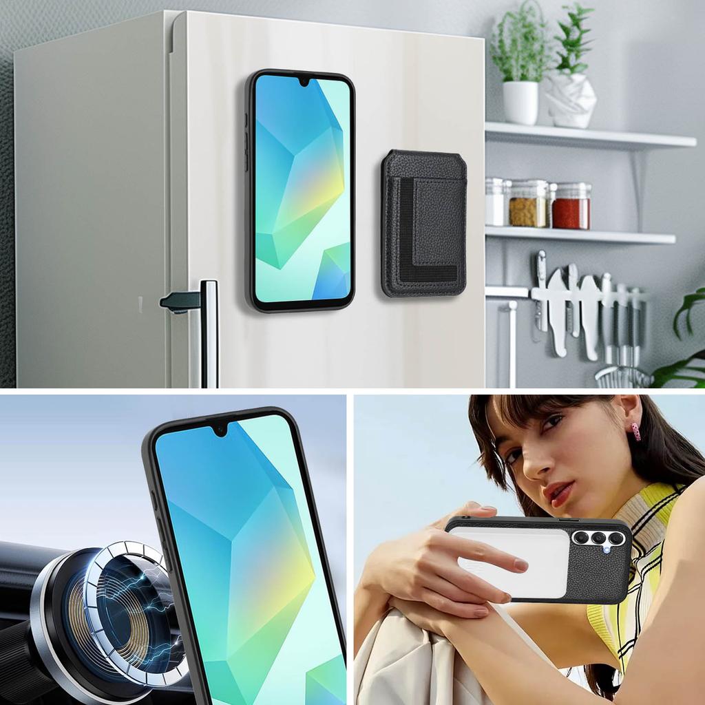 For Samsung Galaxy A54 5G Magnetic Case TPU + PU Leather Phone Back Cover with Detachable Card Holder