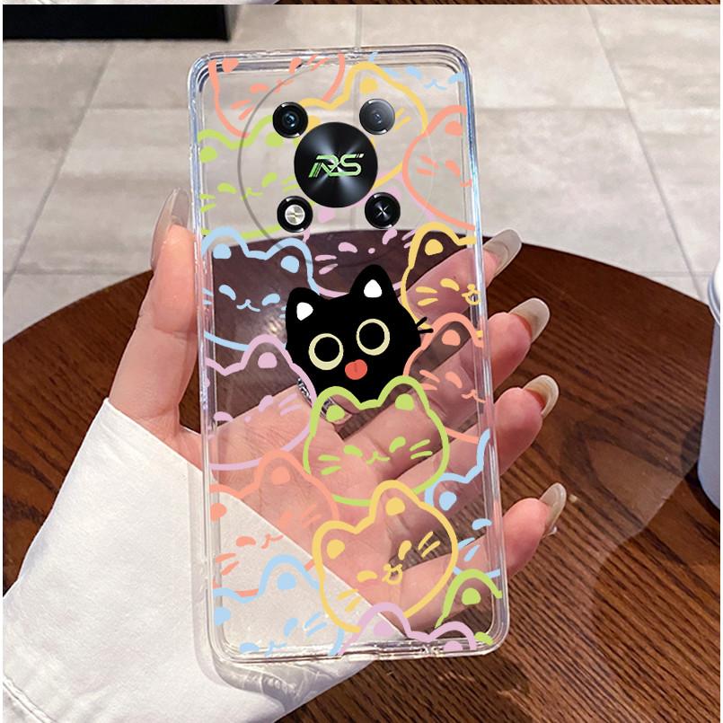 Hülle Für ITEL RS4 S666LN Gehäuse Luxus Niedlich Liebesherz Hase Lustiges Muster Transparentes TPU Weiches Silikon Handyhülle Rückseite