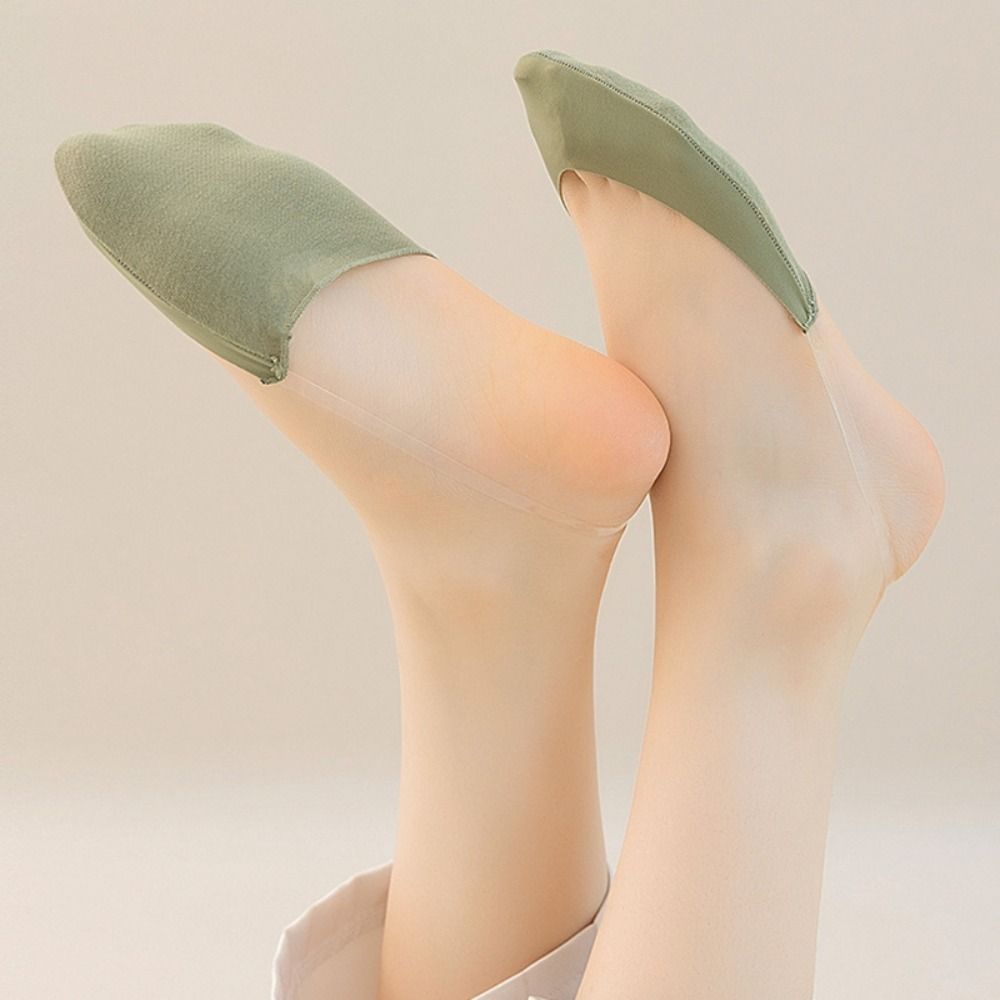 5pairs Half Palm High Heels Socks Without Heel Antiskid Socks Fashion Invisible Socks Ladies