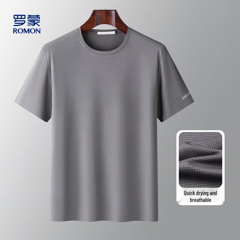 ROMON Men's Quick-Dry Breathable Round Neck Short Sleeve T-Shirt