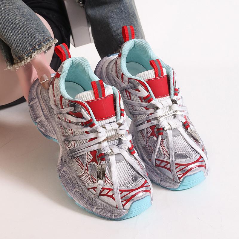 Ba's dad shoes ins super fire spider-man straps little flying tail dirty old retro sneakers platform women's shoes