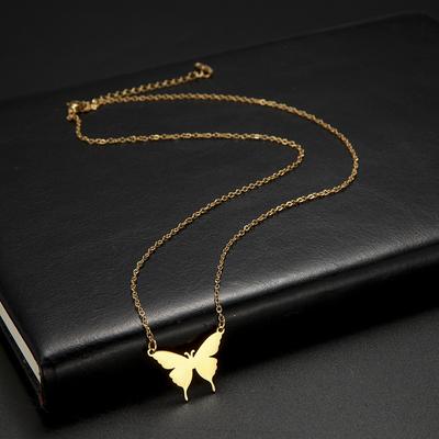 Cute Butterfly Necklace for Women Charms Choker Party Stainless Steel Jewelry Gift