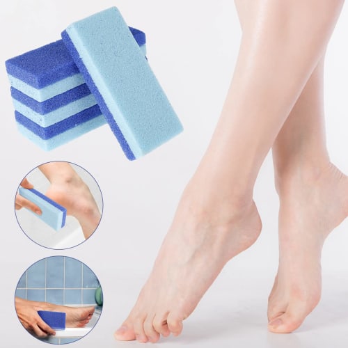 4-Piece Double-Sided Foot Pumice Stones, 2-in-1 Callus Remover Pads, Pedicure Stone Scrub for Hard Skin, Callus Remover for Feet and Hands