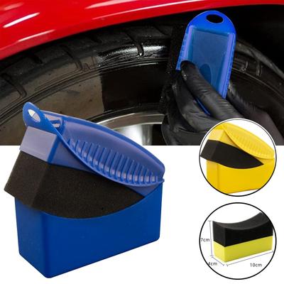 Auto Rad Polieren Wachsen Schwamm Pinsel Mit Abdeckung ABS Waschen Reinigung Reifen Kontur Dressing Applikator Pads Detail Zubehör