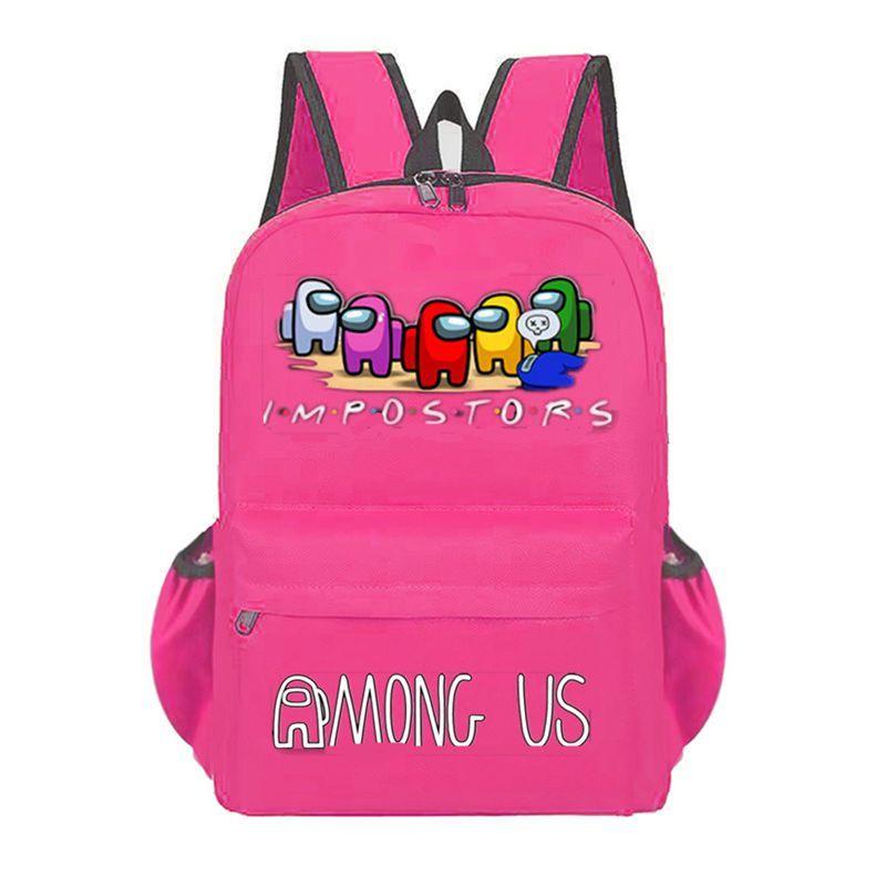 

Among Us Kids School Bag With Durable Waterresistant Fabric And Air Cushion Straps Team-RoseRed