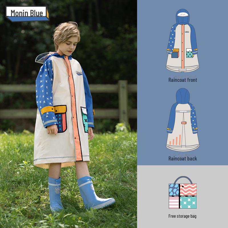 

Дитячий шкільний дощовик 2025 для хлопчиків і дівчаток з чохлом для рюкзака S 95-115CM