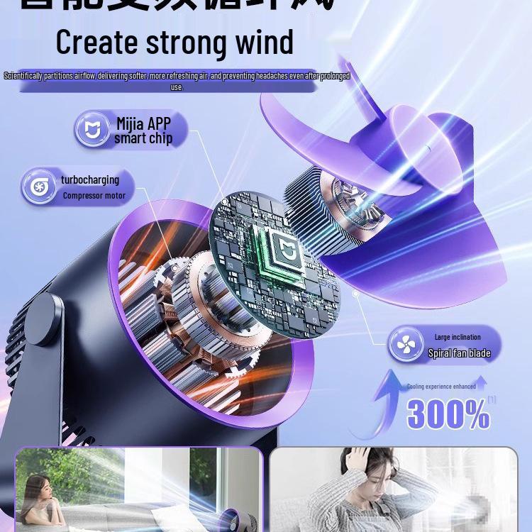 Compact USB Rechargeable Silent Desk Fan for Home or Office