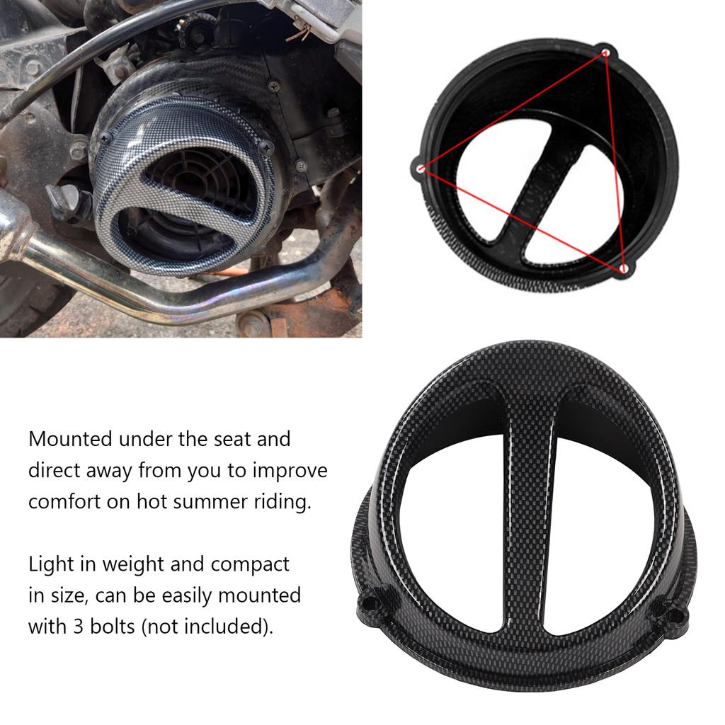Motorcycle Engine Cooling Fan Cover Carbon Replacement for GY6 125cc 150cc 152QMI 157QMJ Motorcycle Air Scoop Cover