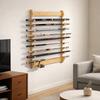 Bamboo Fishing Rod Storage Rack Wall Mounted Large Capacity Fishing Rod Display Rack Space Saving Fishing Rod Holder Living Room