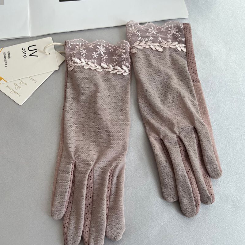 

One Pair for Each Person! Lace Japanese Style UV Driving Sun Protection Gloves Women s Summer Thin Breathable Touch Screen UV Protection Purple One size