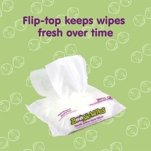 Boogie Wipes Natural Saline Kids and Baby Nose Wipes for Cold and Flu, Unscented, 90 Count by Boogie Wipes