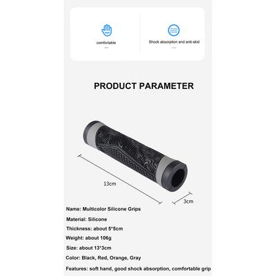 Bicycle Grips Cover Comfort Rubber Handlebar Grips Non-slip Shock Absorption Aluminum Alloy Single Lock Handle Cover