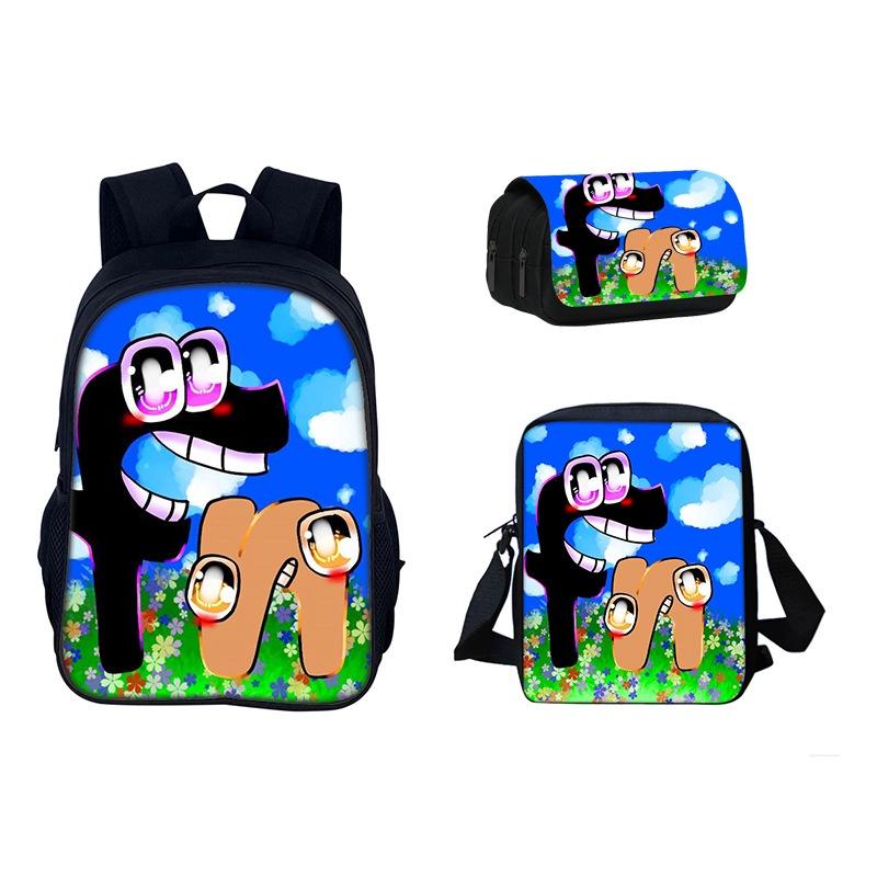 Alphabet Lore Backpack Cool And Breathable Student Bag For School In Red/black