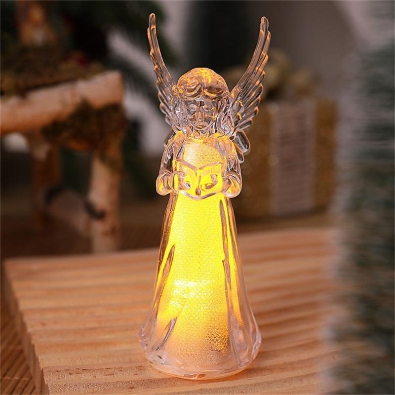 4Pcs Clear Angel LED Night Lamp Cartoon Bedsides Ornaments Creating Warm Ambients Lighting