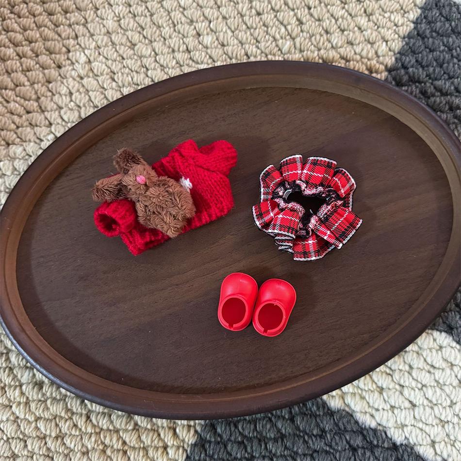 

For Crybaby Vacation Mode On Love Sweater Dress Shoes Set For Labubu 17Cm Doll Kids Clothing Fashion Accessories