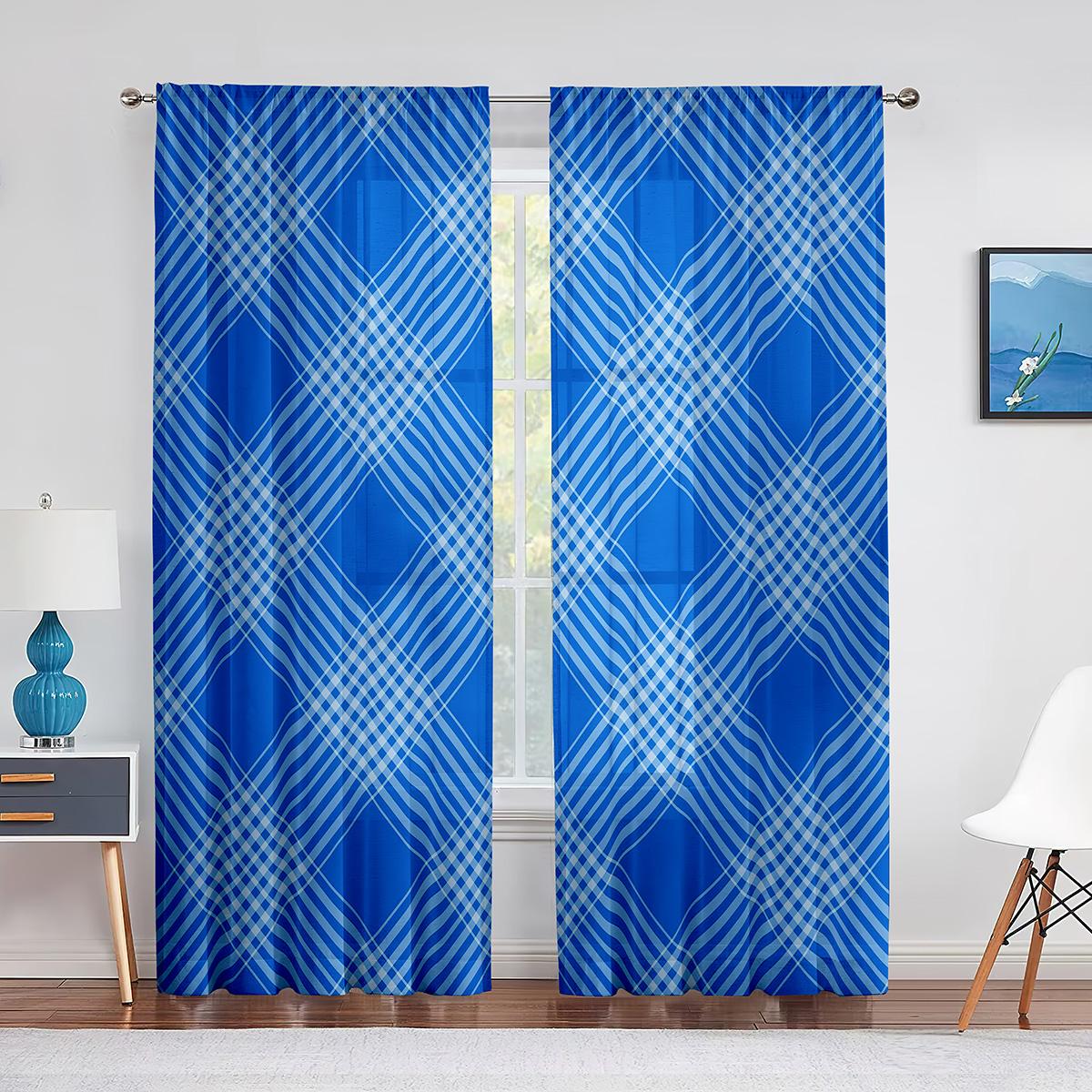 Плед с диагональными линиями и ромбами Тюль Шторы для гостиной Спальня Украшения — фото 13