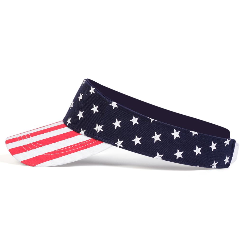 Unisex American Flag Print Verstellbarer Sonnenschutz Leere Kappe Golf Baseball Kappe Frühling Sommer Outdoor Freizeit Hüte Reisezubehör für Damen Herren