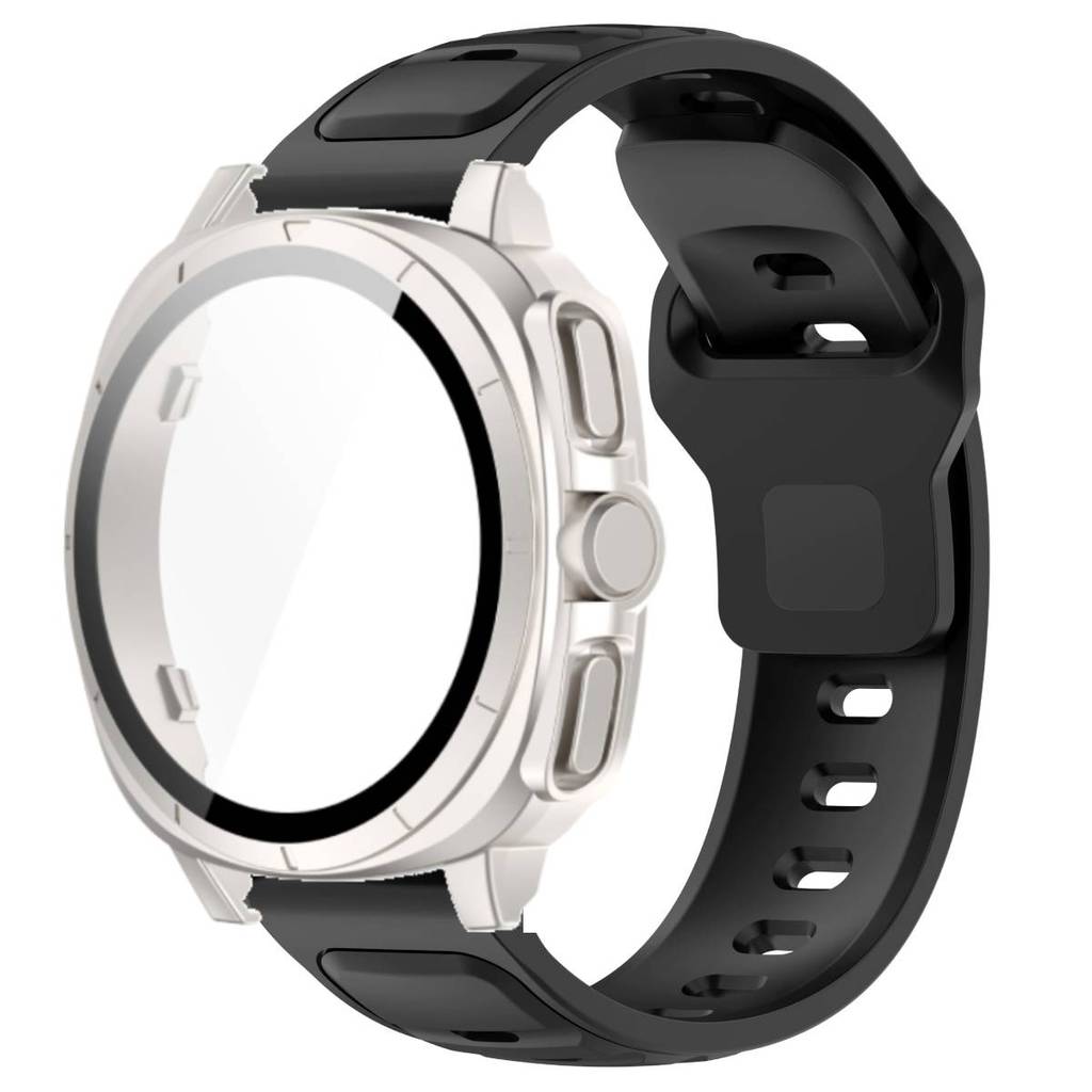 Silicone Band +Tempered Glass Case For Samsung Watch 7 40mm 44mm Strap Protector Cover For Samsung Galaxy Watch 7 44mm 40mm