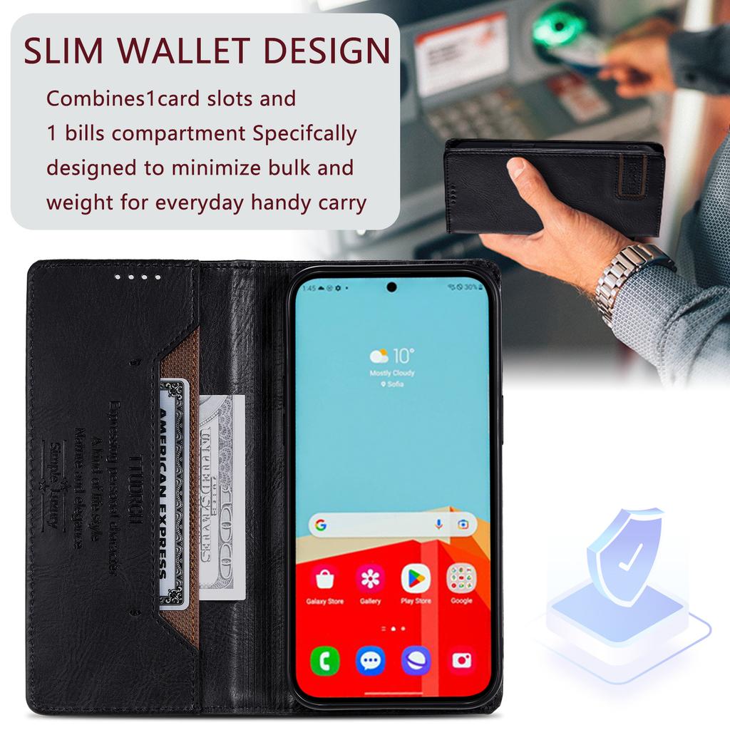TTUDRCH Style 007 For Samsung Galaxy A17 Leather Case RFID Blocking Wallet Stand Phone Cover