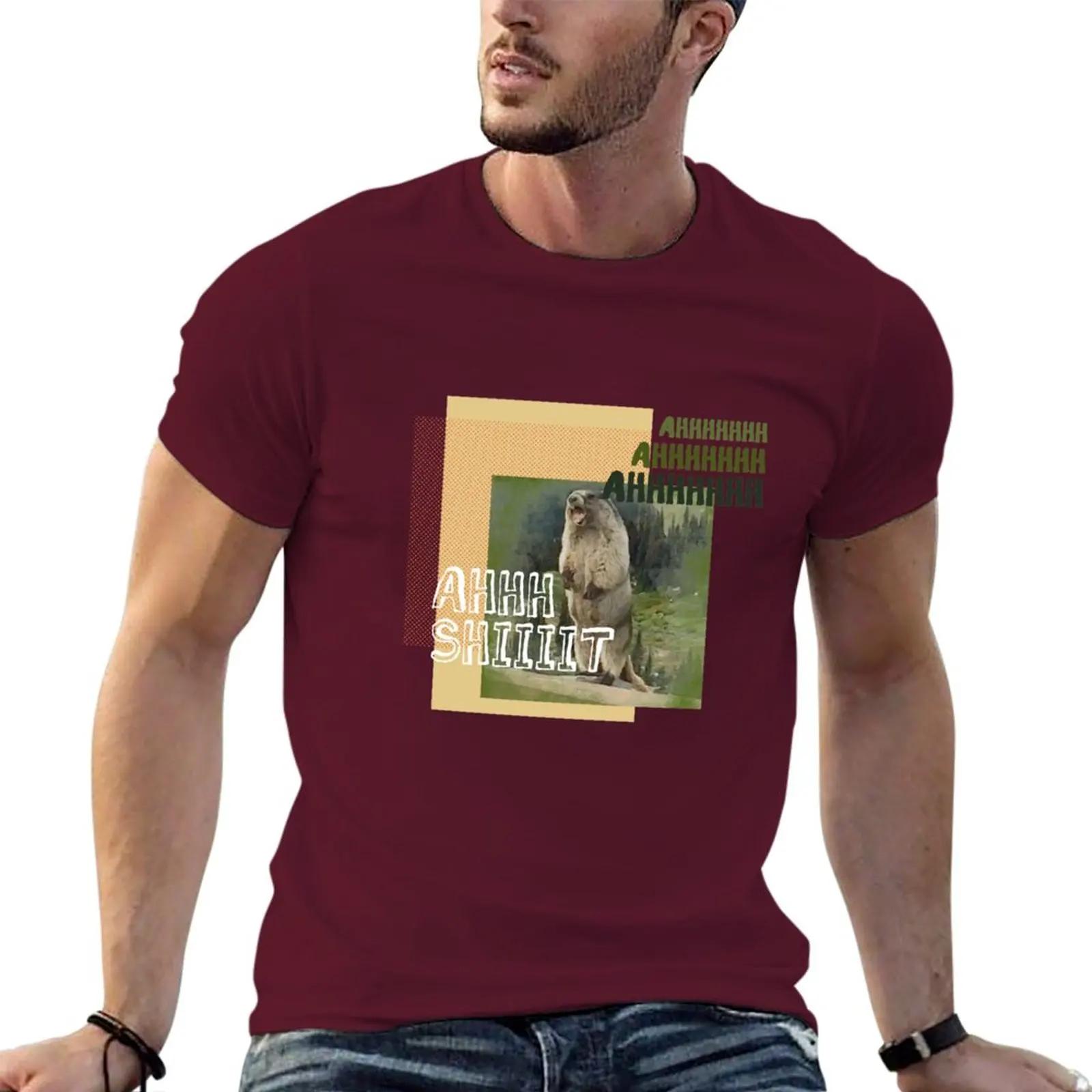 

New screaming mountain marmot TShirt Tee shirt sports fan tshirts t shirts men heavyweight Round Collar Outfits funny styleman S