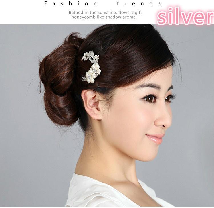 Buy Wedding Bridal Crystal Rhinestone Pearls Hairpin Flower Diamante Hair Clip Comb Diamante