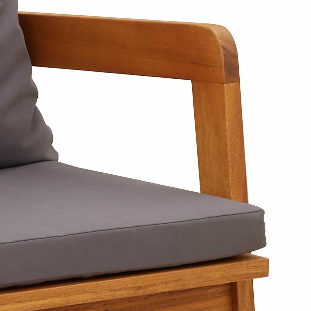 Garden Chair with Cushions 2 Pieces Oil Natural Finish 65 X 59.5 X 72 Cm