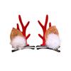 1 Pair Kids Reindeer Antler Hair Clips Soft Plush Christmas Hairpin for Baby Girl Toddler Cute Photo Prop Party Hair Accessory