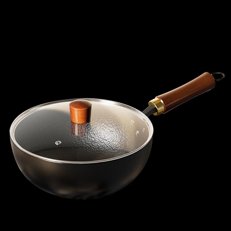 DUMIK Single Serving Hammered Iron Wok