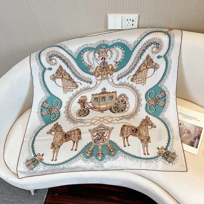 NINA SOLOR Pumpkin Carriage Twilled Silk Scarf