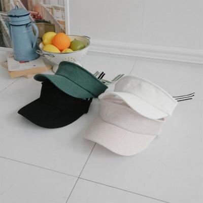 Women's Golf Striped Ribbon Sun Cap Cotton Hat