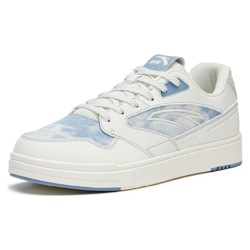 Anta Street Naughty Slip Resistant Abrasion Resistant Low top Skateboard Shoes Men's White Blue Tie Dye Sneakers 912528016F-9
