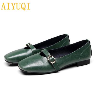 Zapatos planos de mujer primavera nuevos zapatos casuales de cuero genuino para mujer zapatos cómodos de talla grande para mujer