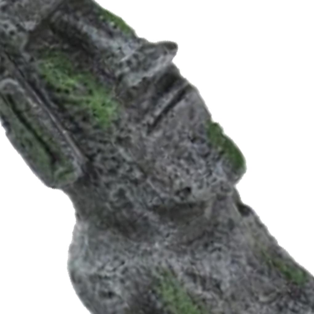 Resin Artificial Aquarium Easter Island Statue Decoration Underwater Landscaping Craft Ornaments Fish Tank Decor