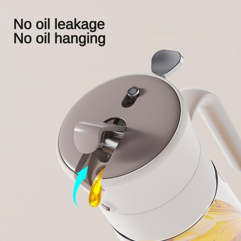 Spray/pour 2-in-1 Oil Kettle for Kitchen Cooking, Press-open Glass Oil Container To Prevent Leaks, Maple Syrup Dispenser Is Leak