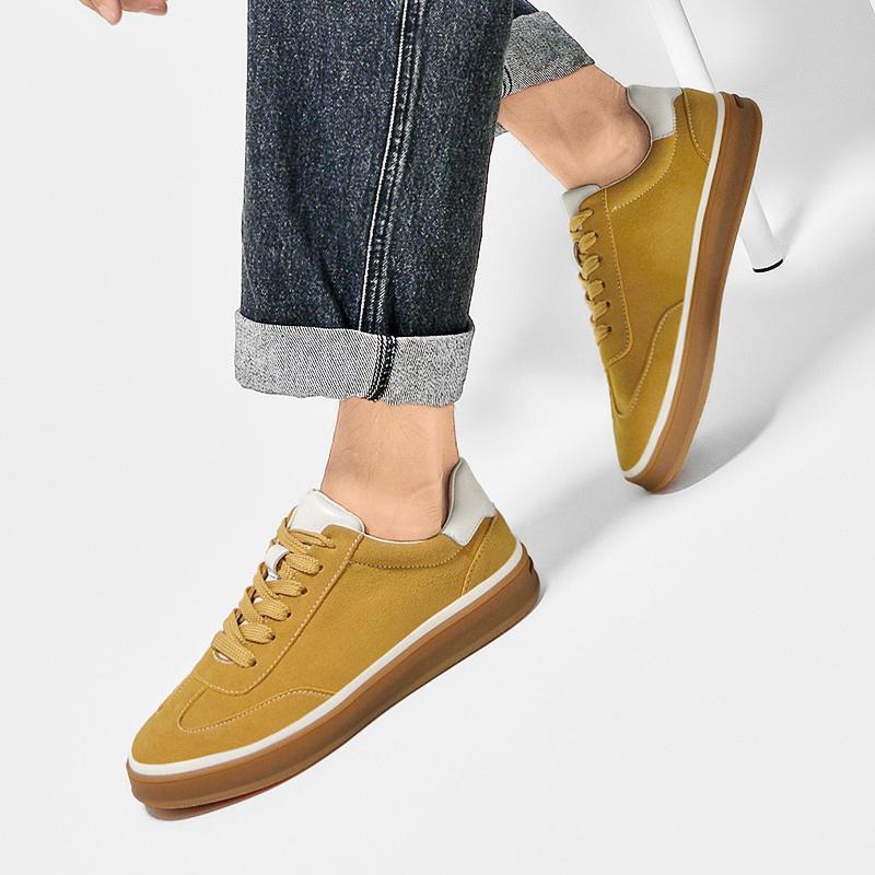 Fashion Classic Retro Style Cow Suede Men's Casual Board Shoes Brand Comfort Travel Commuting Shoes Quality Sole Anti Slip Sports Shoes