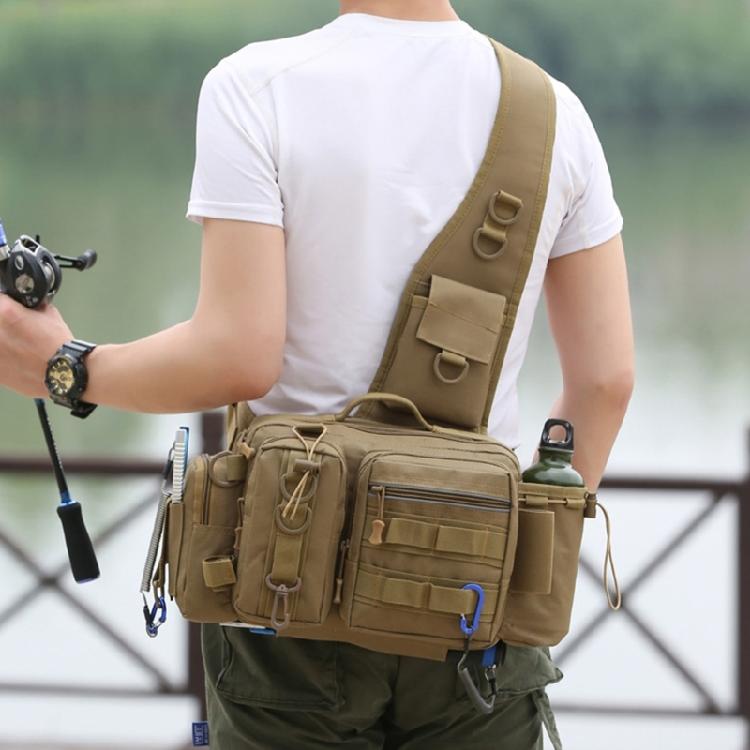 Splashproof Fishing Gear Storage Bag Fishing Tackle Backpack for Fishing Hiking Shoulder Pack Fanny Pack Nylon Bag