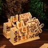 1Pc Music Box Windmill Cartoon Music Gift Student Wooden Crafts Bear Ferris Wheel Companion in Adversity Home Decor